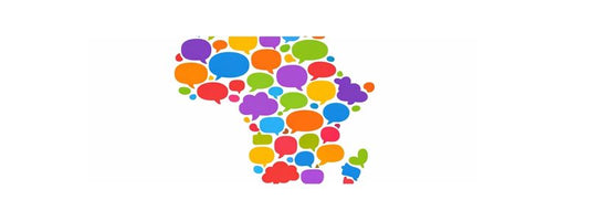 Map of Africa with speech bubbles