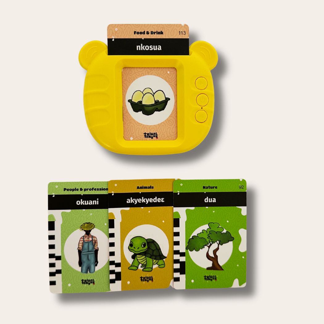 Yellow educational toy with card featuring a turtle illustration on a white background