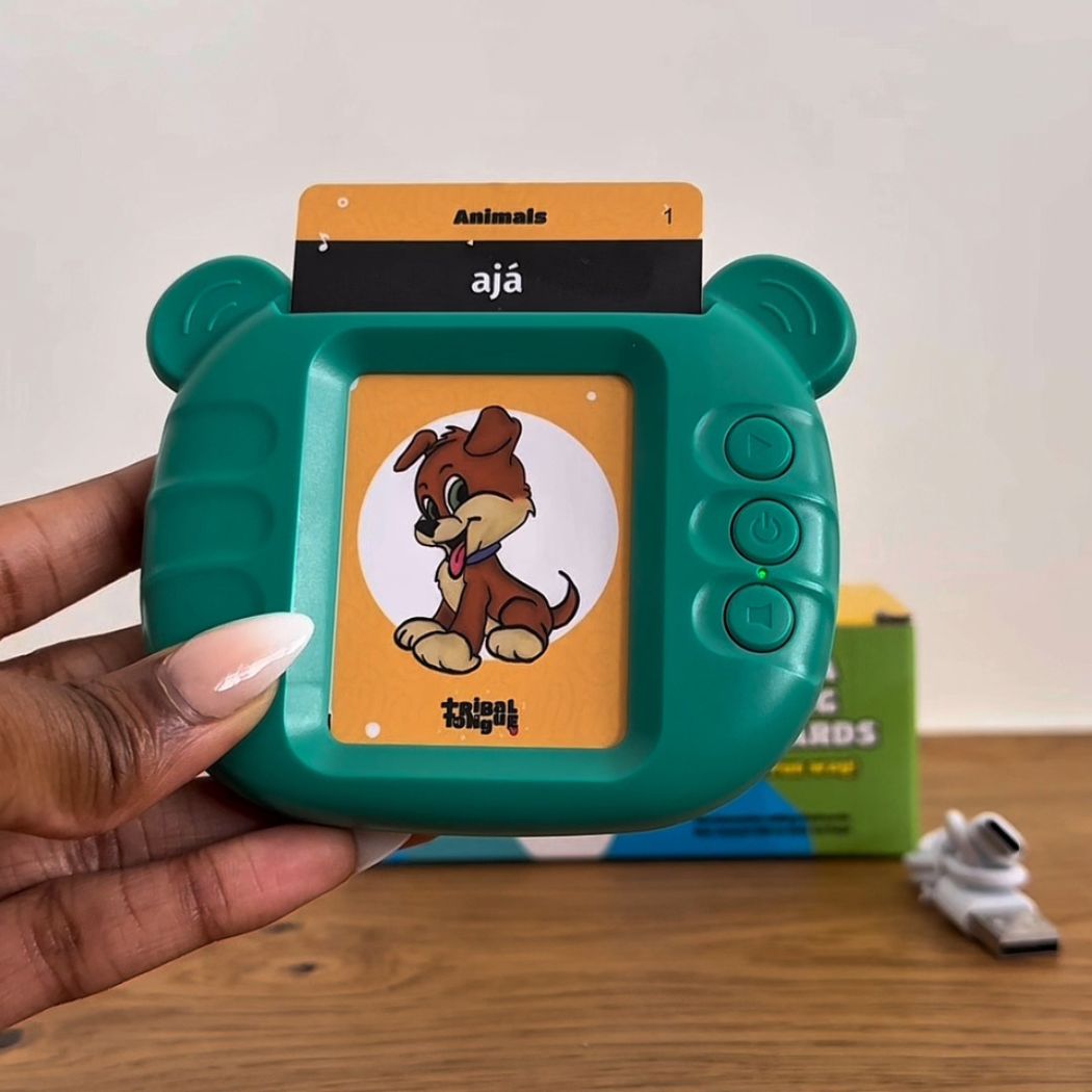 Yoruba Talking Flashcards device with dog card ajá