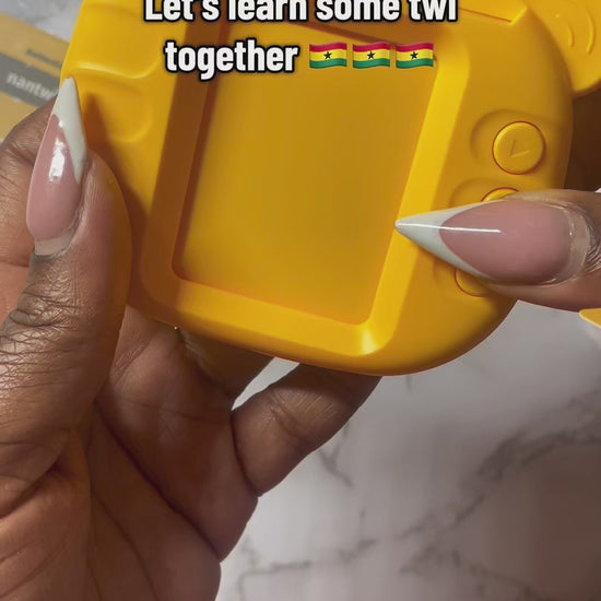 Mother and daughter playing with Twi Talking Flashcards and connecting with culture.